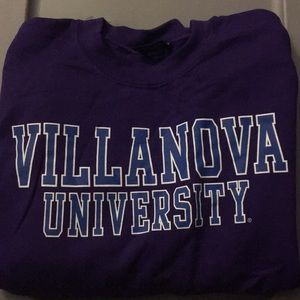 Purple “Villanova University” crewneck sweatshirt.